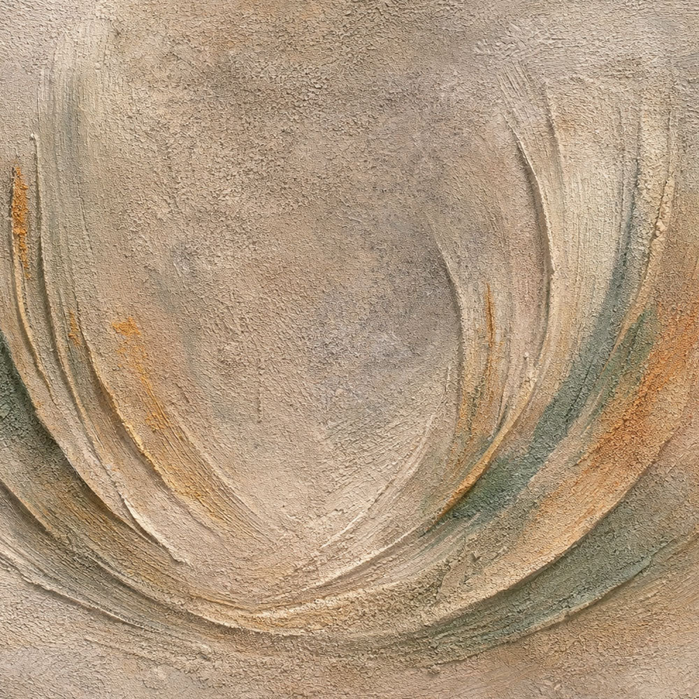 Minimalist Textured Abstract Curved Beige Green Brown Composition Framed Canvas Wall Art Modern Neutral Decor Piece Soft Organic Shape Design for Home and Office