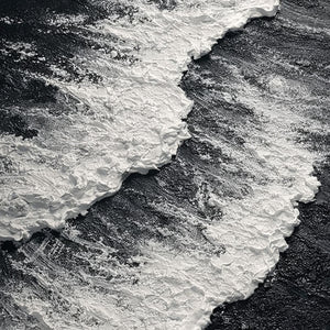Black and White Textured Abstract Ocean Wave Coastal Minimalist Thick Paint Impasto Wall Art for Modern Living Room Bedroom Dining Room Office Hallway Decor