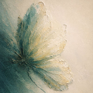 Abstract Textured Blue Beige White Flower Canvas Wall Art Modern Minimalist Textured Artwork for Living Room Bedroom Office Dining Room Hallway