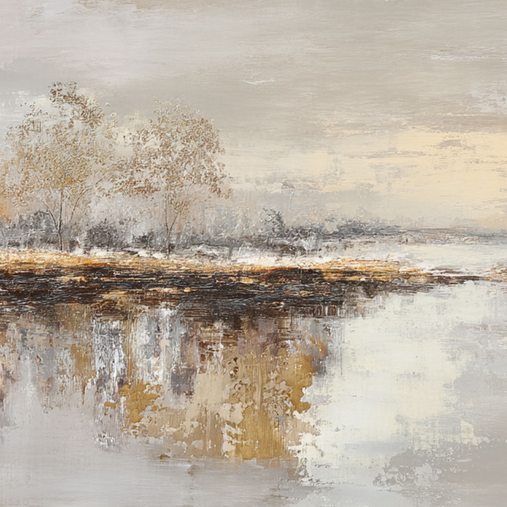 Textured Tree Wall Art - Abstract Autumn Landscape Canvas Painting
