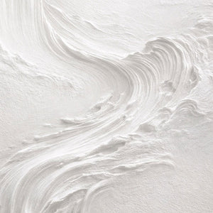 Minimalist White Abstract Textured Impasto Wall Art 3D Relief Flow Decorative Painting for Living Room Bedroom Office Hallway Dining Room Neutral Wabi-Sabi Style Modern Home Decor Artwork