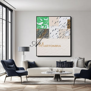 Large Textured Wall Art | Minimalist Paint | Minimalist Abstract Art | Abstract Geometric Wall Art #DF037