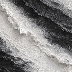 Black and White Abstract Textured Impasto Wall Art for Modern Minimalist Spaces – Monochrome Bold Waves Thick Knife Marks Artwork for Living Room Bedroom Office Dining Hallway Decor