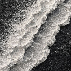 Black and White Abstract Ocean Wave Textured Wall Art, Minimalist Monochrome 3D Wave Texture Canvas Artwork for Modern Home Decor, Framed Coastal Inspired Black White Plaster Wall Art for Living Room Bedroom Office