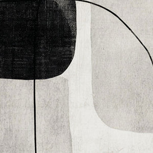 Black and White Minimalist Abstract Organic Shapes & Curved Lines Textured Canvas Wall Art for Modern Home Office Living Room Bedroom Dining Room Hallway Decor