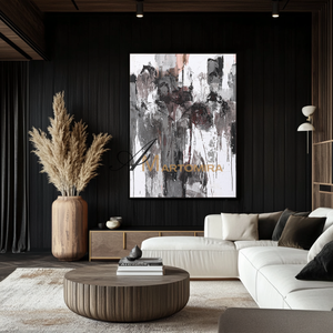 Black And White Canvas Art | Modern Abstract Art | Large Art Canvas #DF029