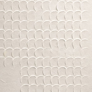 Minimalist Neutral Geometric Overlapping Arch Texture Plaster Wall Art, Modern Beige White Textured Abstract Artwork for Home, Office, Living Room, Bedroom, Dining Room, Hallway Interior Decor