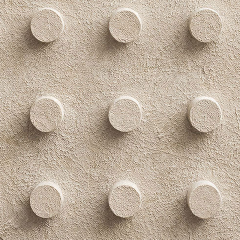 Minimalist Beige 3D Raised Circle Geometric Textured Plaster Wall Art for Modern Home Decor, Neutral Abstract Wall Decor with Stucco Texture, Wabi-Sabi Inspired? No Symmetric! Correct: Neutral Abstract 3D Circle Geometric Textured Plaster Wall Art