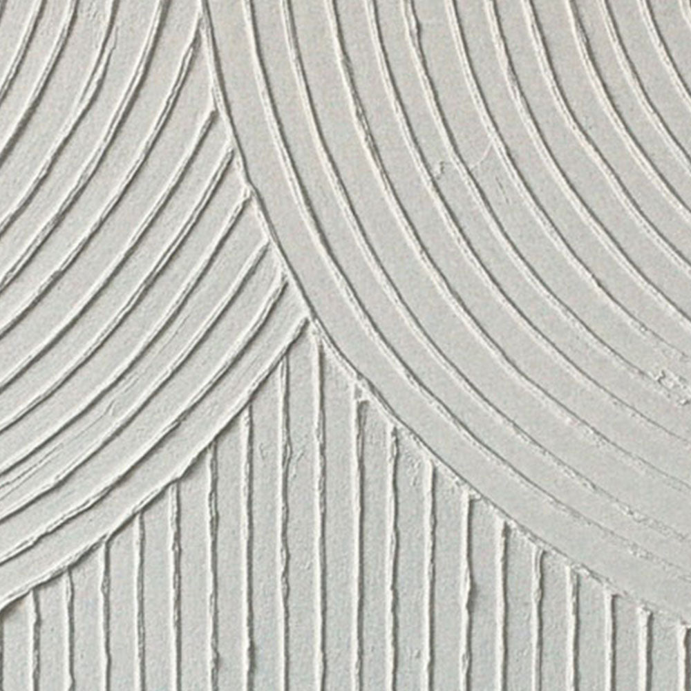Minimalist White Abstract Geometric Lines Textured Wall Art Framed Square Modern Decor for Neutral Spaces