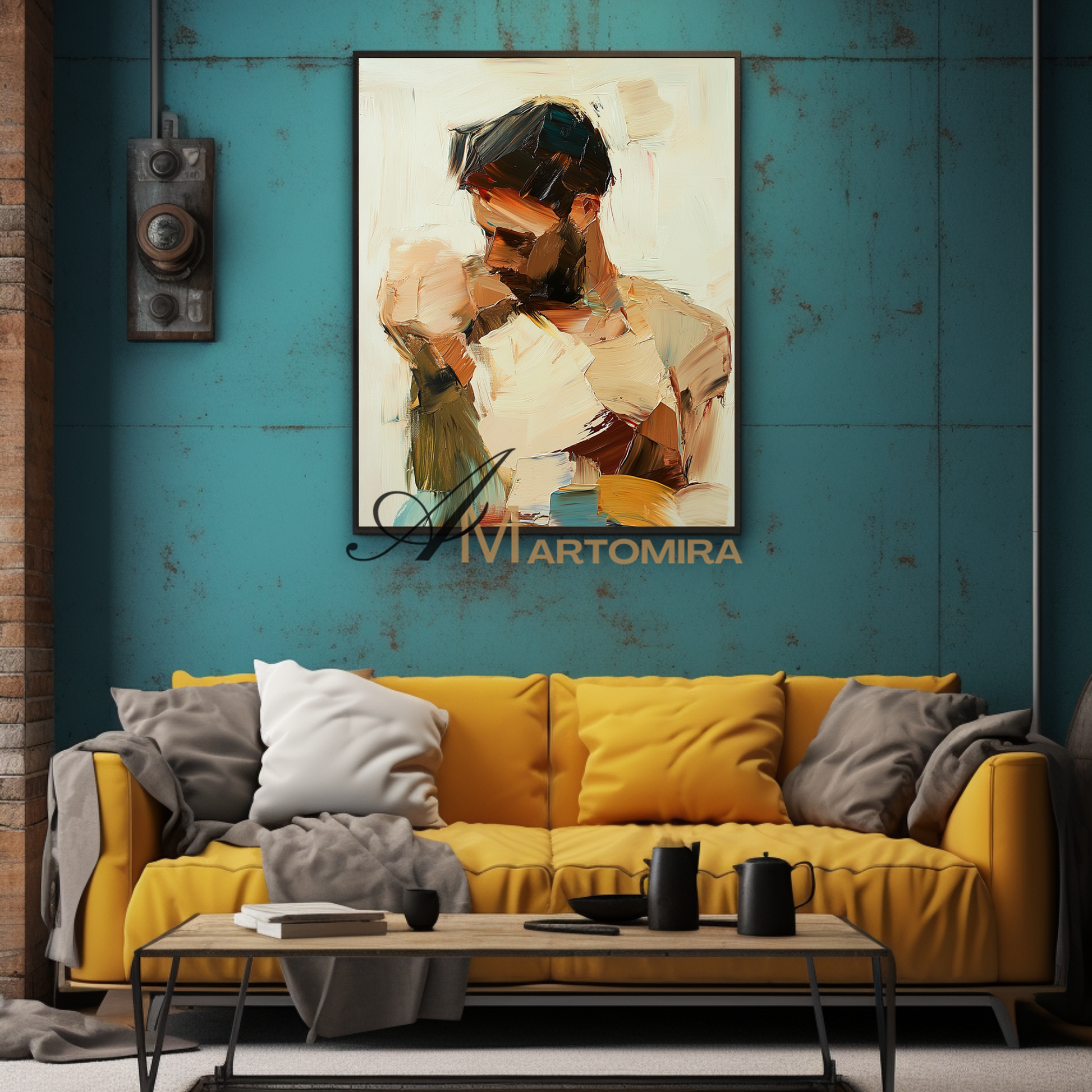 Lovers Art | Abstract Portraits | Abstract Art Paintings | Large Canvas Wall Art #AP035