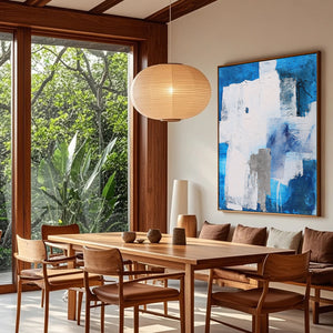 Blue And White Wall Art | Modern Abstract Oil Painting | Minimalist Abstract Art #DF025