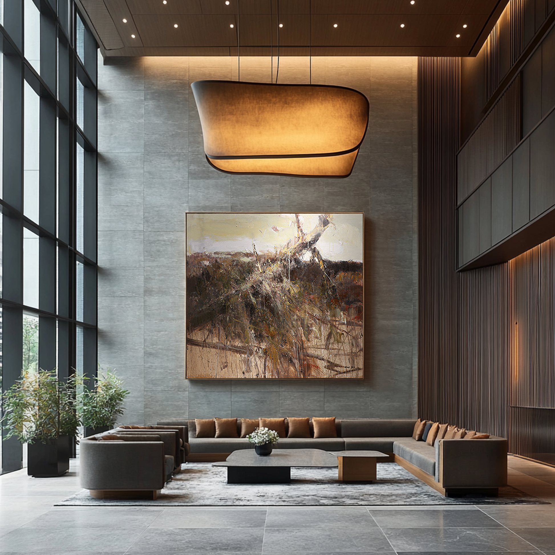 Wabi Sabi Art | Brown Wall Art | Abstract Modern Art Canvas | Textured Wall Art For Living Room #DF051