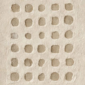 Minimalist Neutral Asymmetrical Geometric Relief Wabi Sabi Plaster Wall Art, Beige Base with Soft Muted Light Medium Grey Imperfect Circles Squares Blocks, Modern Subtle Textured Abstract Decor for Calm Spaces