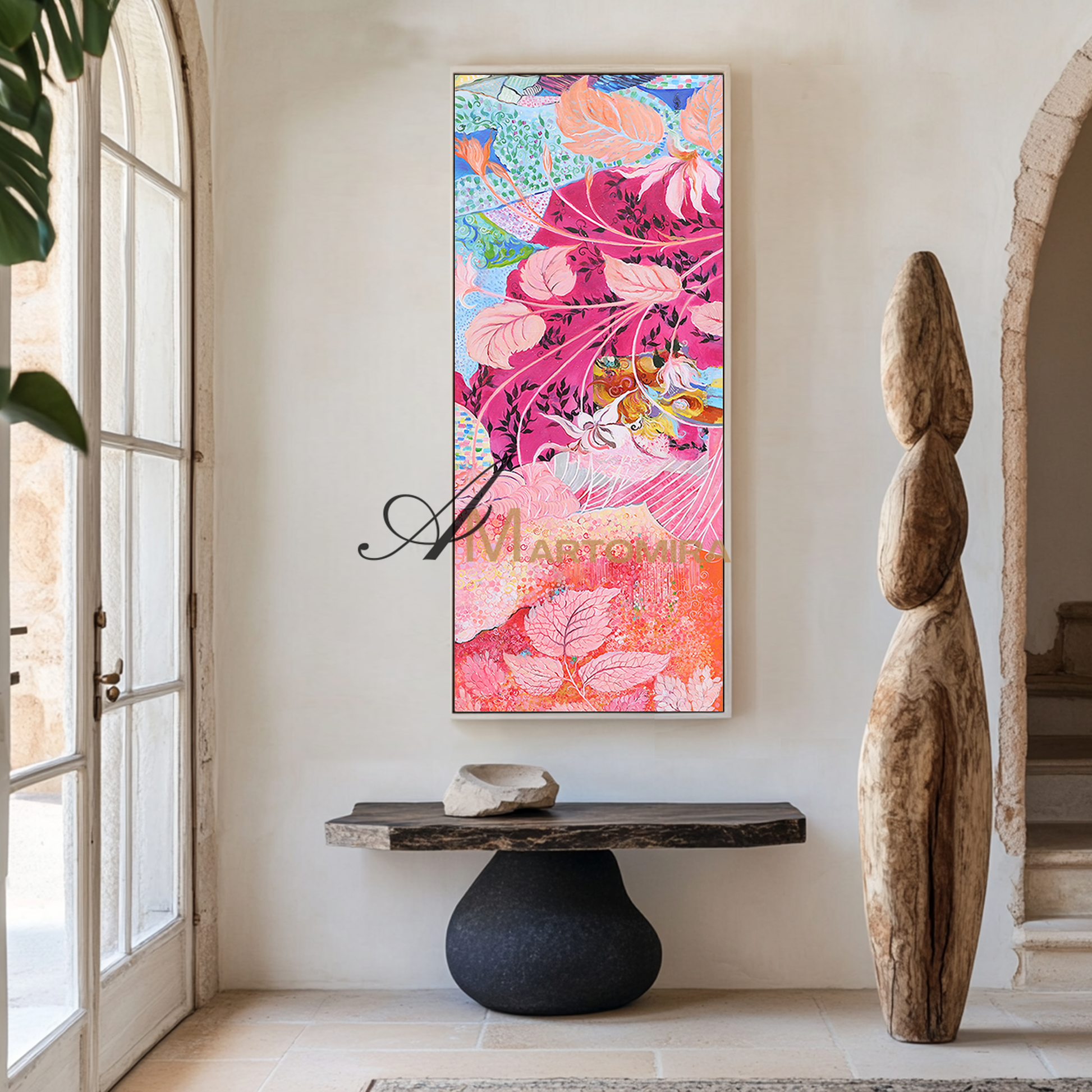 Colorful Flower Wall Art | Colorful Abstract Art | Abstract Painting Floral | Canvas Art Wall Decor #DF045