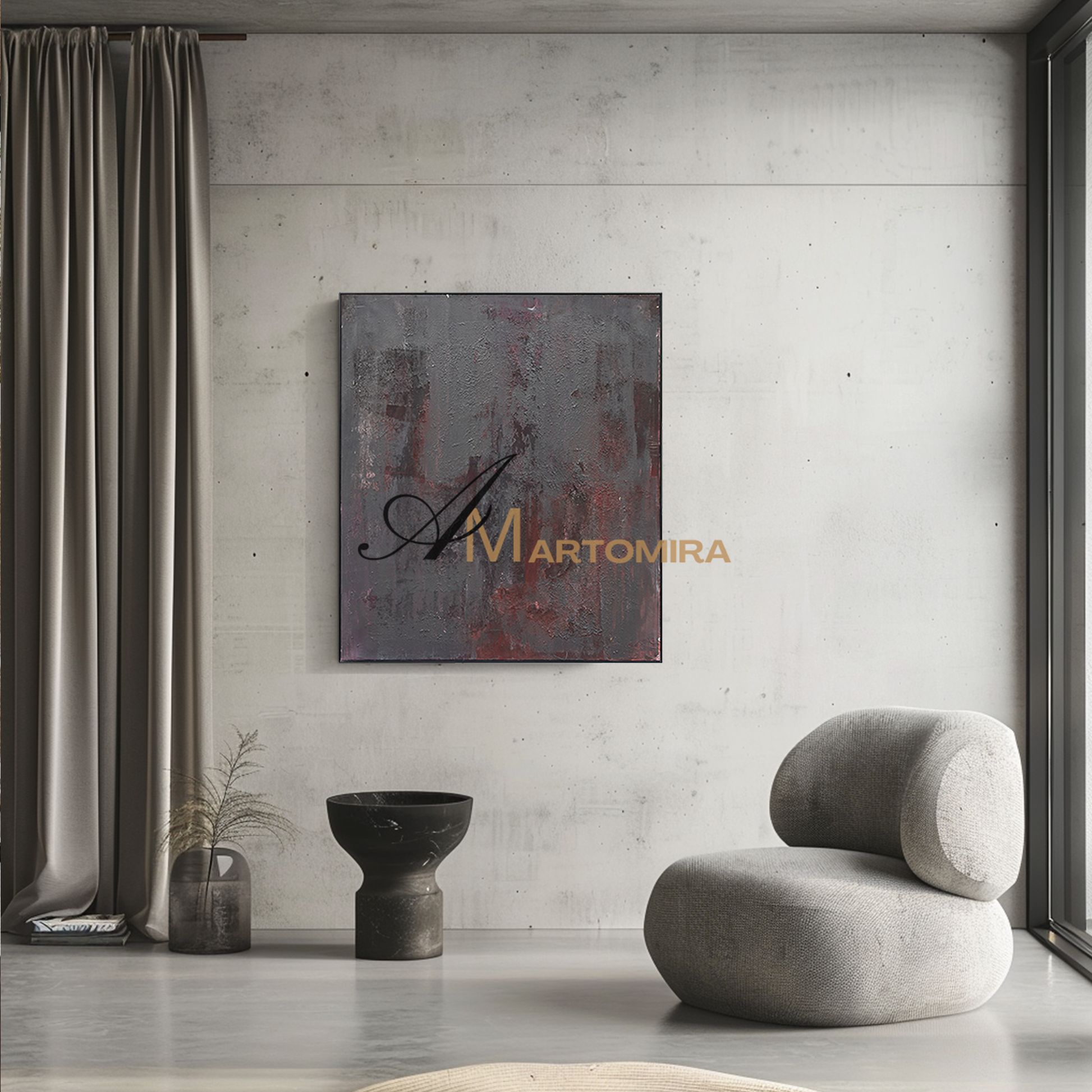 Black Wall Art | Contemporary Abstract Wall Art | Large Abstract Canvas Art #DF048