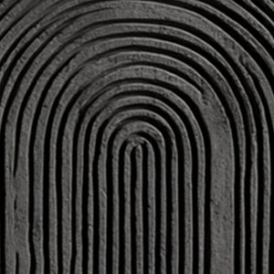 Black and Dark Medium Grey Abstract Textured Geometric Wall Art, Minimalist Modern Curved Lines 3D Relief Artwork for Contemporary Living Room Bedroom Office Dining Hallway, Neutral Tone Non Representational Decor