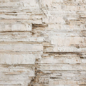 Minimalist Neutral Abstract Textured Canvas Wall Art for Modern Home Decor, Impasto Paint with Thick Brush/Knife Stacked Layers, Beige White Brown Earth Tone Block Pattern, Framed Wabi-Sabi Inspired Wall Decor for Living Room Bedroom Office Hallway