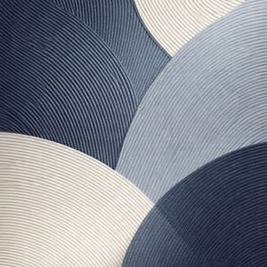 Modern Abstract Blue White Beige Light Grey Curved Geometric Lines Textured Impasto Canvas Wall Art for Minimalist Living Room Office Bedroom Dining Room Hallway Home Decor