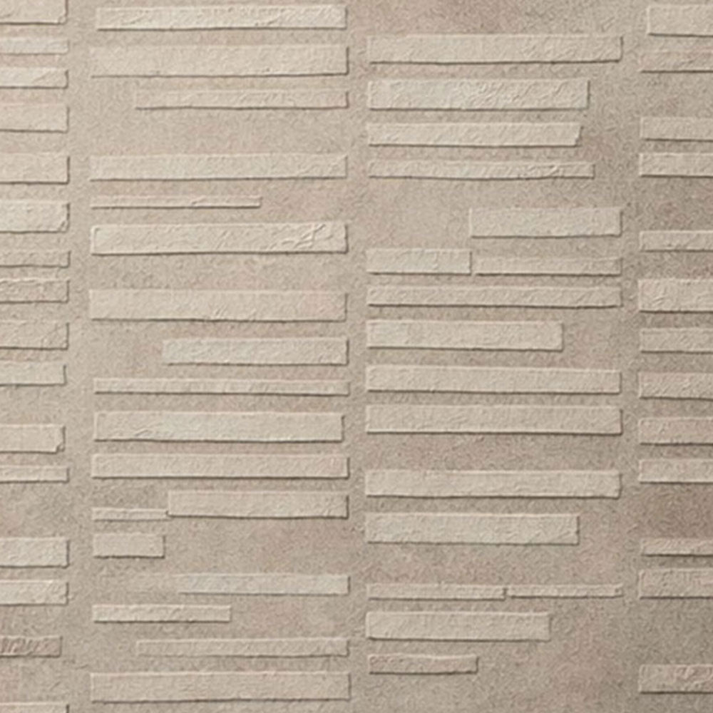 Minimalist Neutral Beige Light Grey Geometric Line Textured Plaster Abstract Square Wall Art for Modern Minimal Living Spaces
