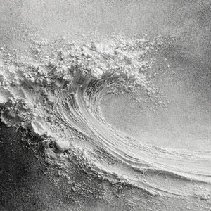 Black and White Textured Abstract Ocean Wave Impasto Wall Art Minimalist Modern Coastal Decor Frameless Option for Living Room Bedroom Office Hallway Dining Room