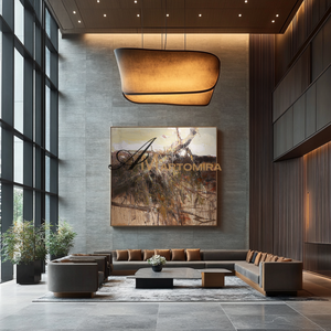 Wabi Sabi Art | Brown Wall Art | Abstract Modern Art Canvas | Textured Wall Art For Living Room #DF051