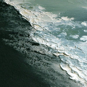 Abstract Coastal Ocean Wave Black Sand Beach Thick Impasto Textured Canvas Wall Art Modern Minimalist Decor for Living Room Bedroom Office Hallway Dining Room