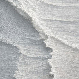 Minimalist Abstract White Light Grey Textured Impasto Wall Art – Soft Layered Neutral Waves Calming Modern Home Decor for Contemporary Office, Hallway, Bedroom, Living Room & Dining Room