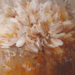 Elegant Vintage Soft Pink Beige Brown Floral Textured Wall Art, Muted Impasto Flower Bouquet Canvas Artwork for Cozy Home Decor, Perfect for Living Room Bedroom Dining Room Hallway Office