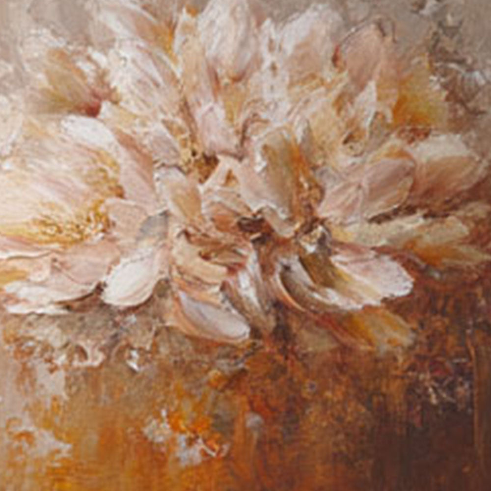 Elegant Vintage Soft Pink Beige Brown Floral Textured Wall Art, Muted Impasto Flower Bouquet Canvas Artwork for Cozy Home Decor, Perfect for Living Room Bedroom Dining Room Hallway Office