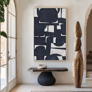 Black And White Abstract Art | Minimalist Abstract Art | Large Art Canvas | Wall Art For Living Room #DF012