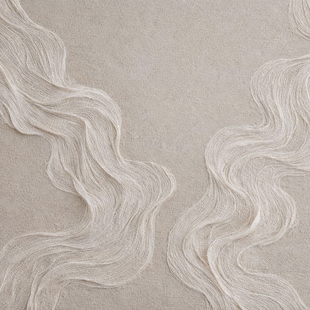 Minimalist Abstract Wavy Lines Textured Framed Canvas Wall Art Soft Neutral Beige White Subtle Organic Decor for Modern Living Room Bedroom Hallway Office Dining Room Cozy Wabi Sabi-Inspired Artwork