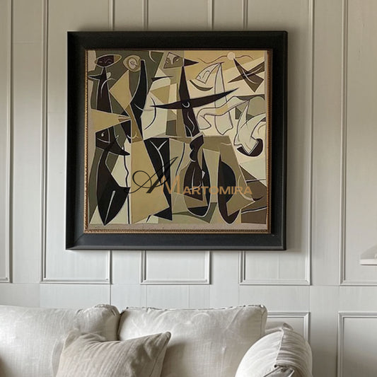 Large Abstract Wall Art | Abstract Geometric Art | Picasso Style Paintings #MF007