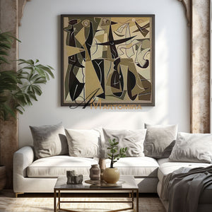 Large Abstract Wall Art | Abstract Geometric Art | Picasso Style Paintings #MF007