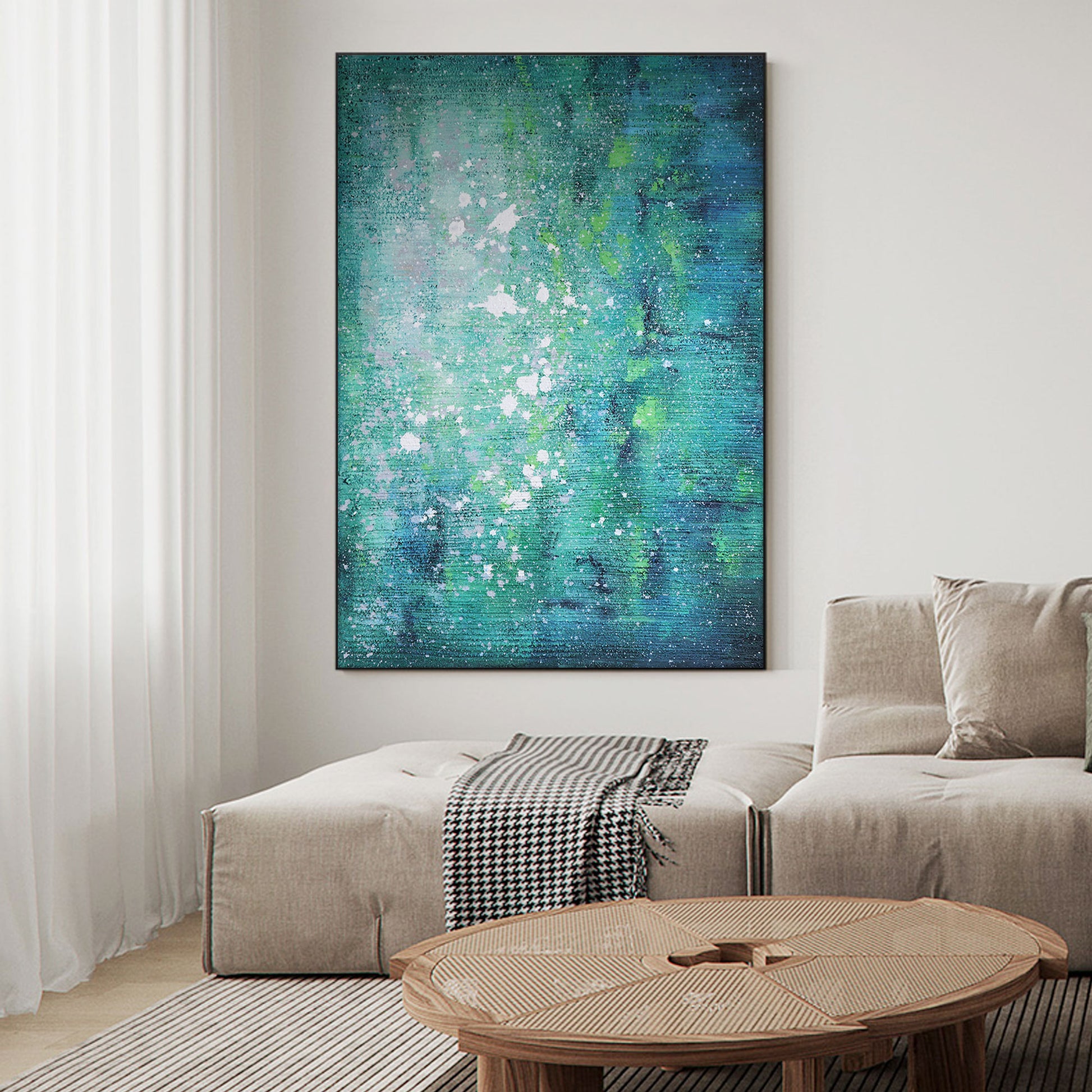 Blue Green Art | Green Abstract Art | Modern Abstract Wall Art | Canvas Art Wall Decor #DF062