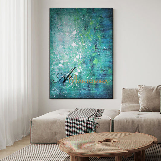 Blue Green Art | Green Abstract Art | Modern Abstract Wall Art | Canvas Art Wall Decor #DF062