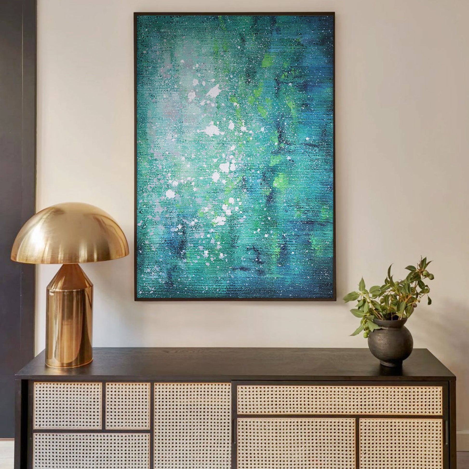 Blue Green Art | Green Abstract Art | Modern Abstract Wall Art | Canvas Art Wall Decor #DF062
