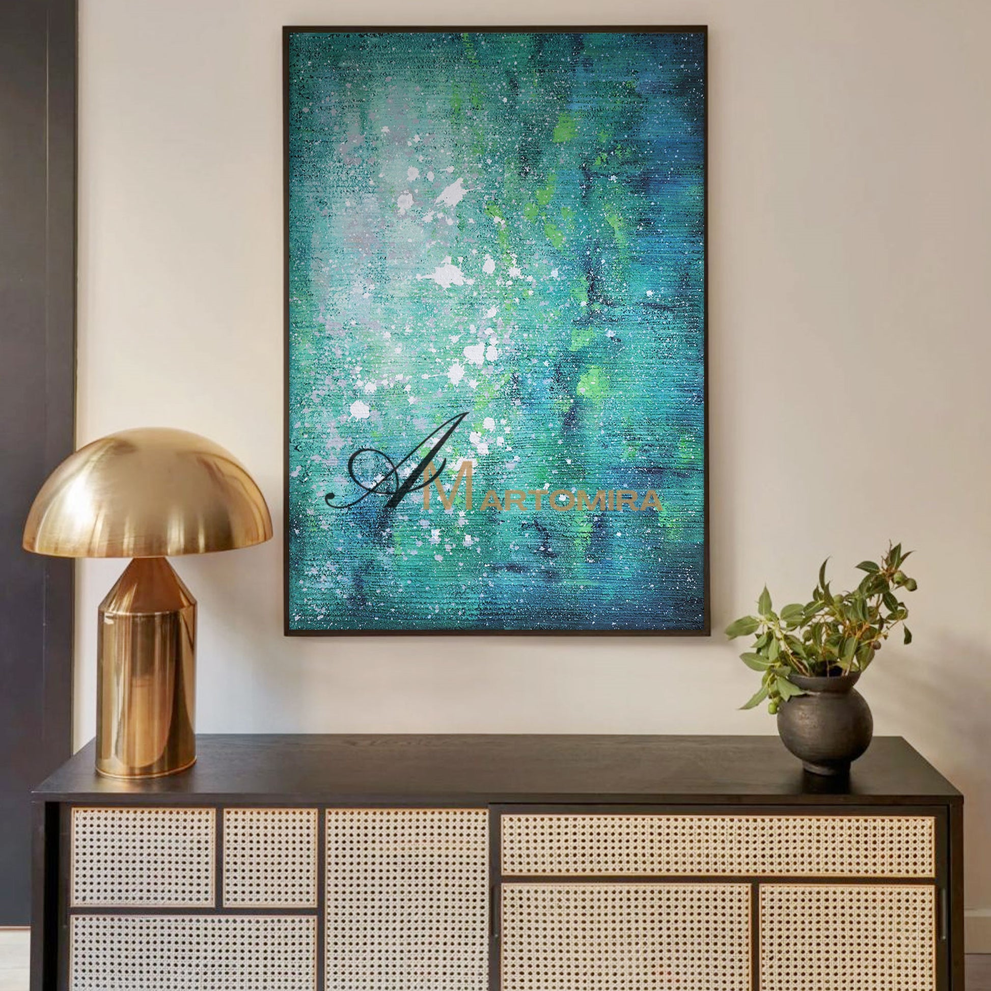 Blue Green Art | Green Abstract Art | Modern Abstract Wall Art | Canvas Art Wall Decor #DF062