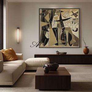 Large Abstract Wall Art | Abstract Geometric Art | Picasso Style Paintings #MF007