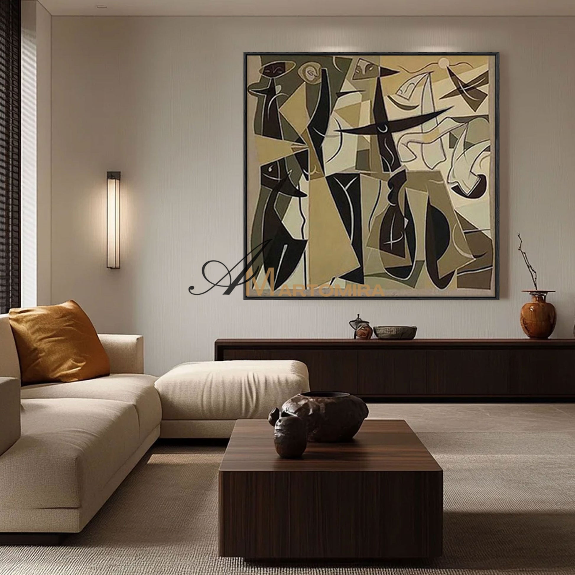 Large Abstract Wall Art | Abstract Geometric Art | Picasso Style Paintings #MF007