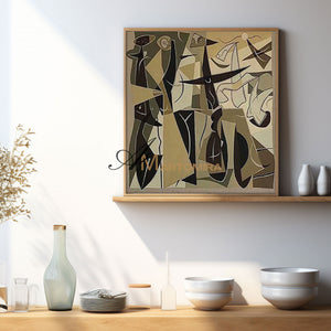 Large Abstract Wall Art | Abstract Geometric Art | Picasso Style Paintings #MF007