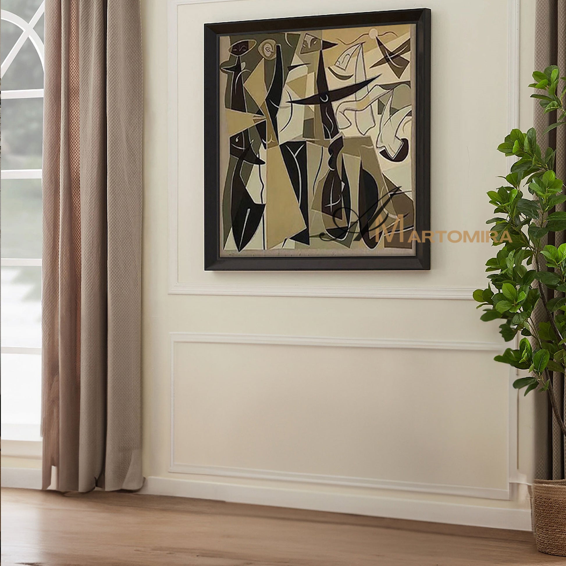Large Abstract Wall Art | Abstract Geometric Art | Picasso Style Paintings #MF007