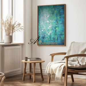Blue Green Art | Green Abstract Art | Modern Abstract Wall Art | Canvas Art Wall Decor #DF062