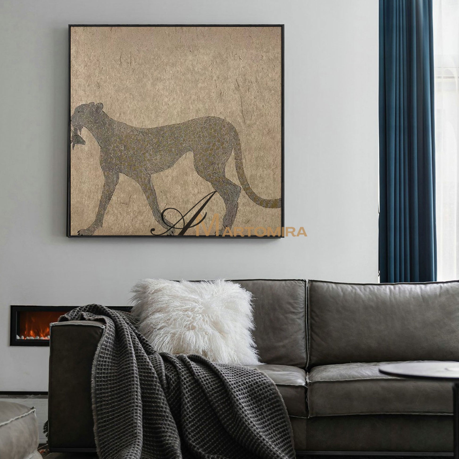 Animal Paintings | Painting Of A Leopard | Brown And Beige Wall Art | Decorative Wall Art #MF070