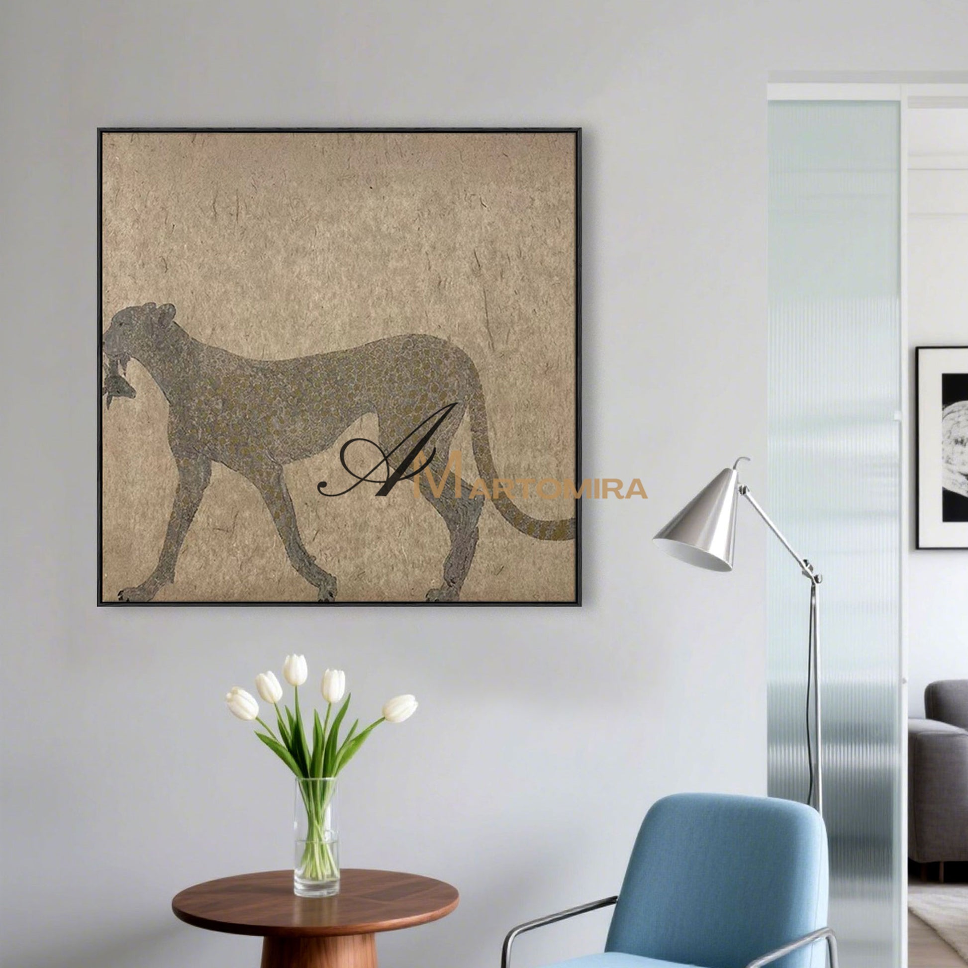 Animal Paintings | Painting Of A Leopard | Brown And Beige Wall Art | Decorative Wall Art #MF070