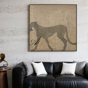 Animal Paintings | Painting Of A Leopard | Brown And Beige Wall Art | Decorative Wall Art #MF070