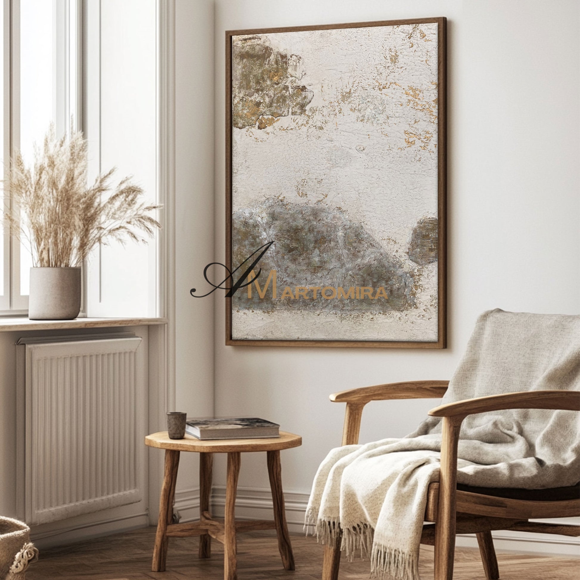 Wabi Sabi Wall Art | Gold Abstract Wall Art | Modern Abstract Wall Art | Textured Paint #NY021