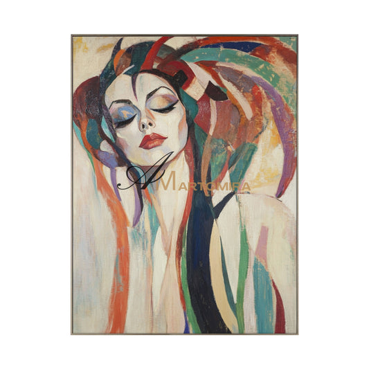 Abstract Painting Of Face | Colorful Painting | Large Canvas Art | Woman Painting #AP019