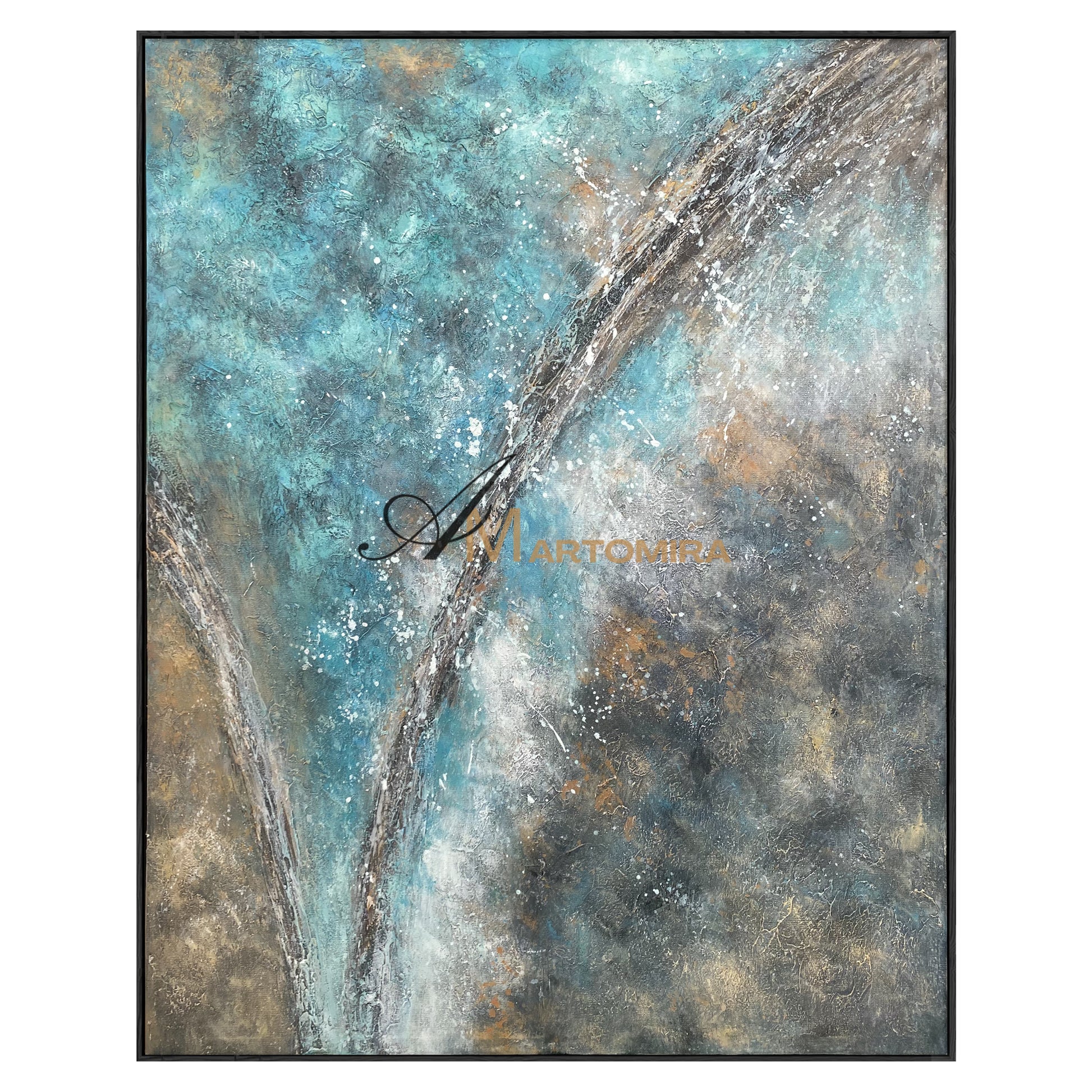 Abstract Wall Art | Blue Ocean Paintings | Abstract Oil Paintings Of Landscapes #NY022