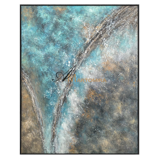 Abstract Wall Art | Blue Ocean Paintings | Abstract Oil Paintings Of Landscapes #NY022