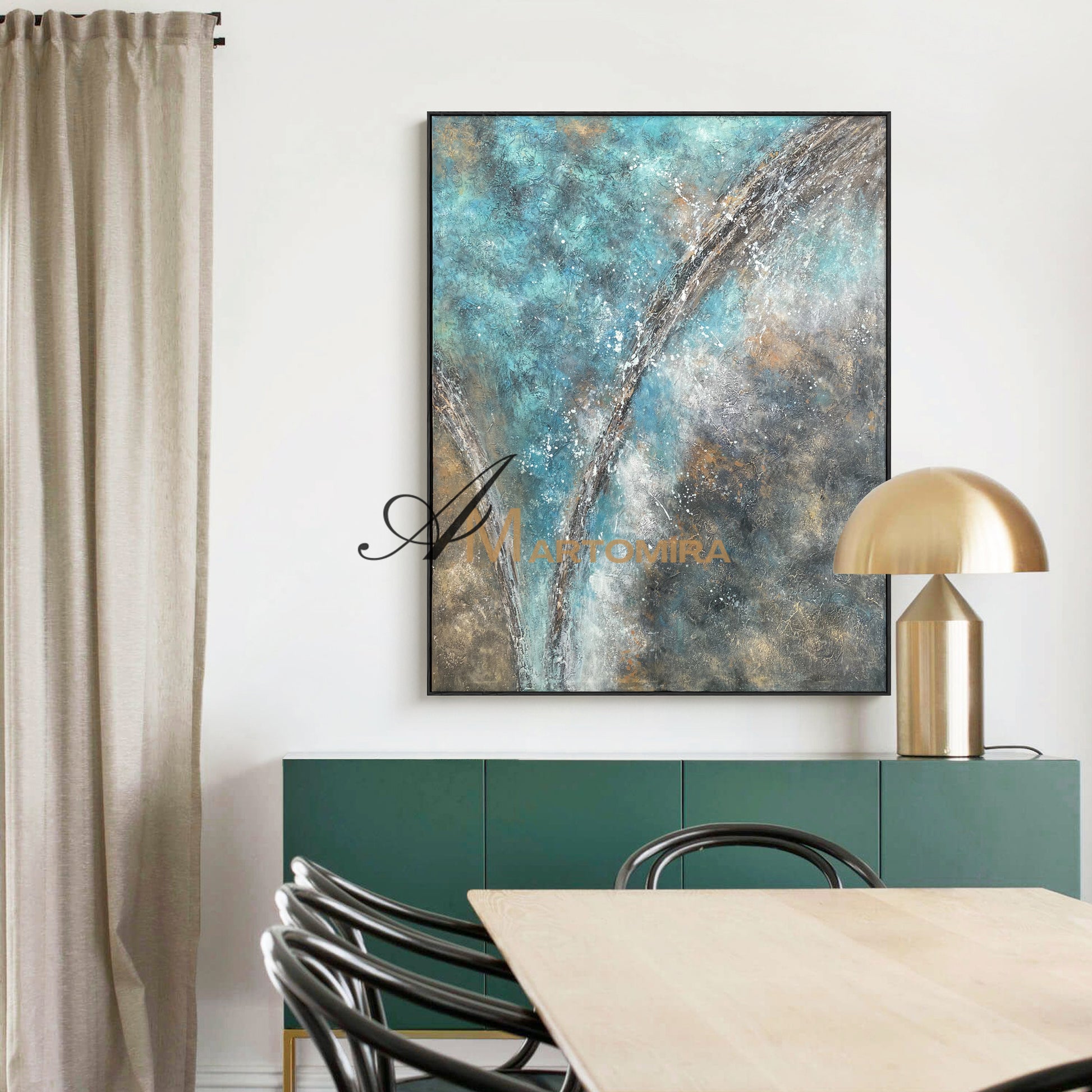 Abstract Wall Art | Blue Ocean Paintings | Abstract Oil Paintings Of Landscapes #NY022